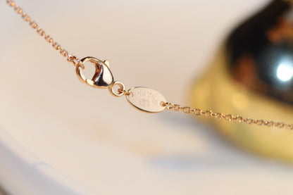 [Elara]JEUX MALACHITE 1 DIAMOND ROSE GOLD NECKLACE