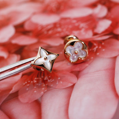 [Elara]STAR AND SUN ROSE GOLD MOP STUD EARRINGS