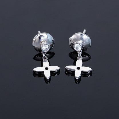 [Elara]VIDYLLE シルバー ダイヤモンド ミニドロップピアス