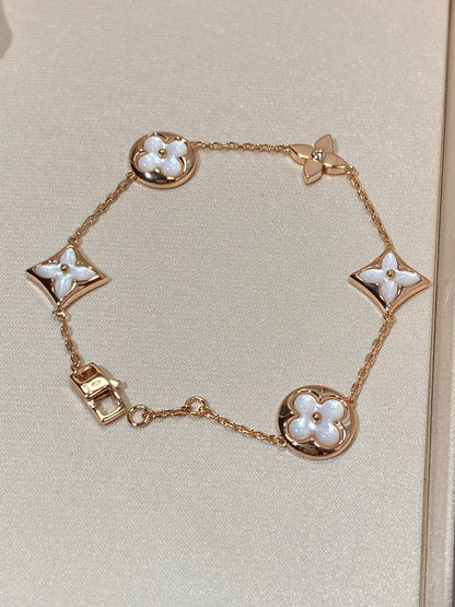 [Elara]STAR AND SUN 5 MOTIV MOP ROSÉGOLD ARMREIFEN