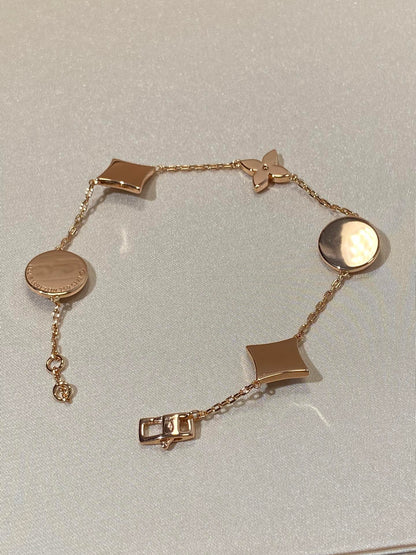 [Elara]STAR AND SUN 5 MOTIV MOP ROSÉGOLD ARMREIFEN