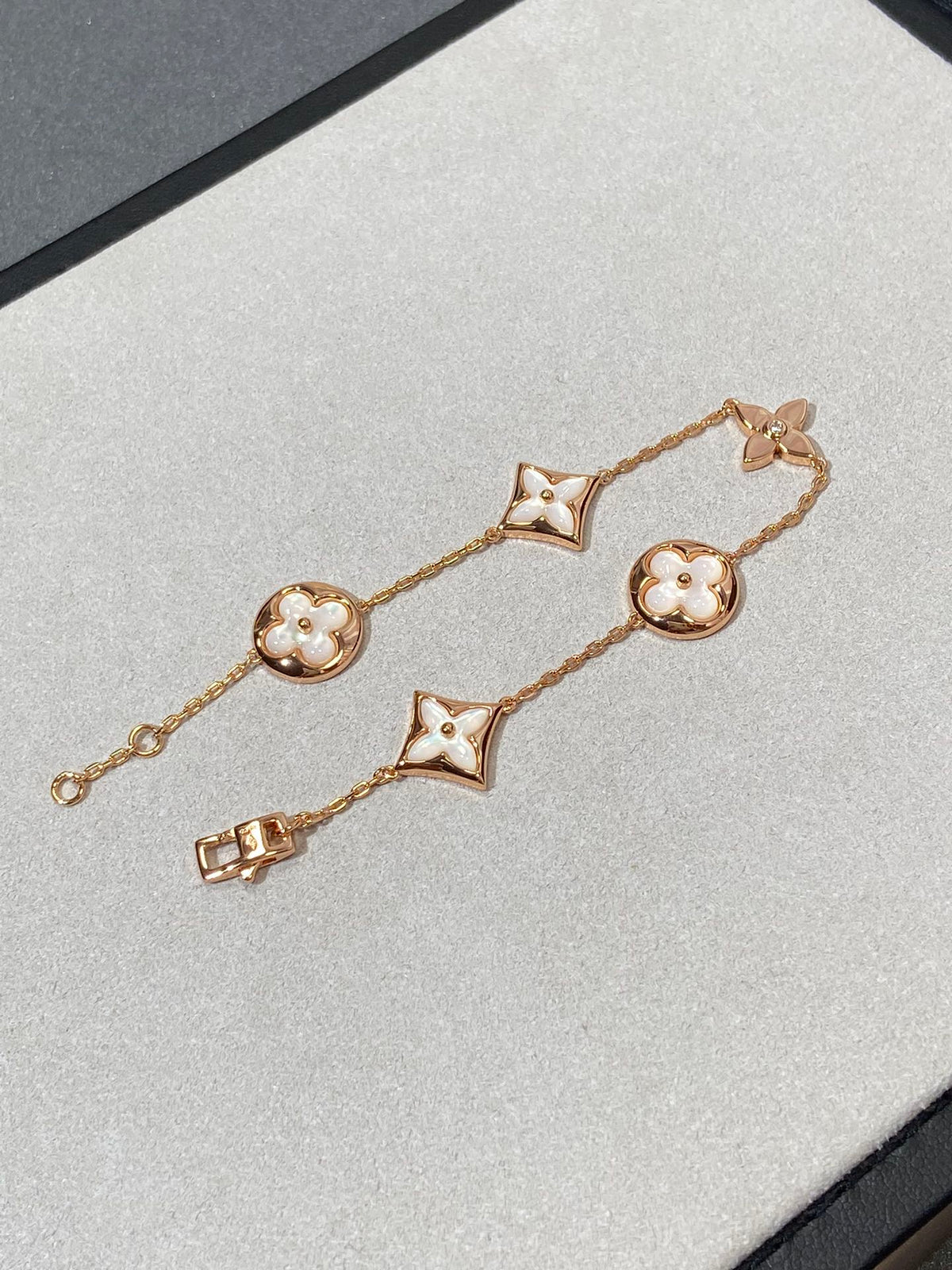 [Elara]STAR AND SUN 5 MOTIV MOP ROSÉGOLD ARMREIFEN