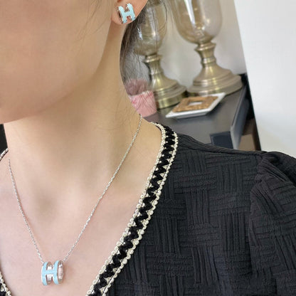 [Elara]POP H SKY BLUE NECKLACE