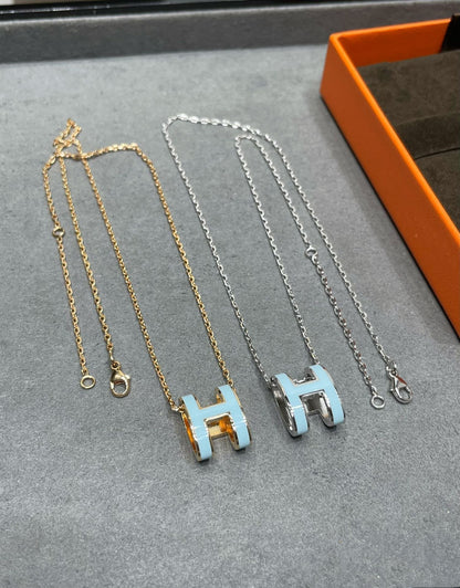 [Elara]POP H SKY BLUE NECKLACE