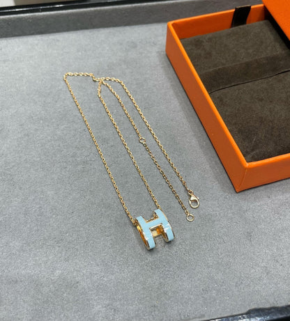 [Elara]POP H SKY BLUE NECKLACE