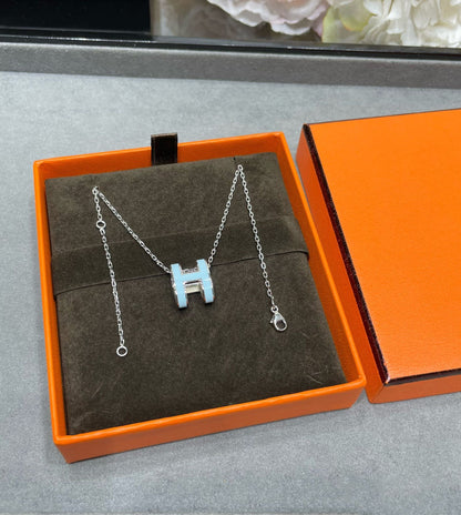 [Elara]POP H SKY BLUE NECKLACE