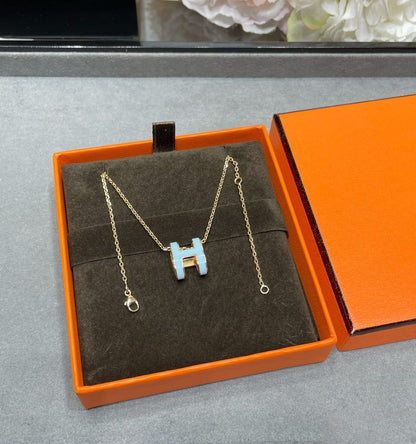 [Elara]POP H SKY BLUE NECKLACE
