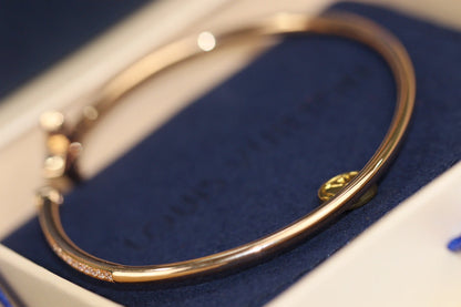 [Elara]IDYLLE ROSE GOLD OPEN BRACELET DIAMOND PAVED