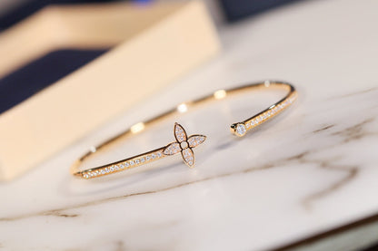 [Elara]IDYLLE GOLD OPEN BRACELET DIAMOND PAVED