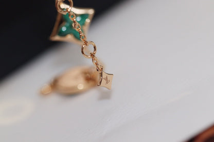 [Elara]STAR AND SUN 4 MOTIF ROSE GOLD MALACHITE BRACELET