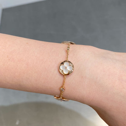 [Elara]STAR AND SUN 4 MOTIV WEISS MOP ROSÉGOLD ARMREIF