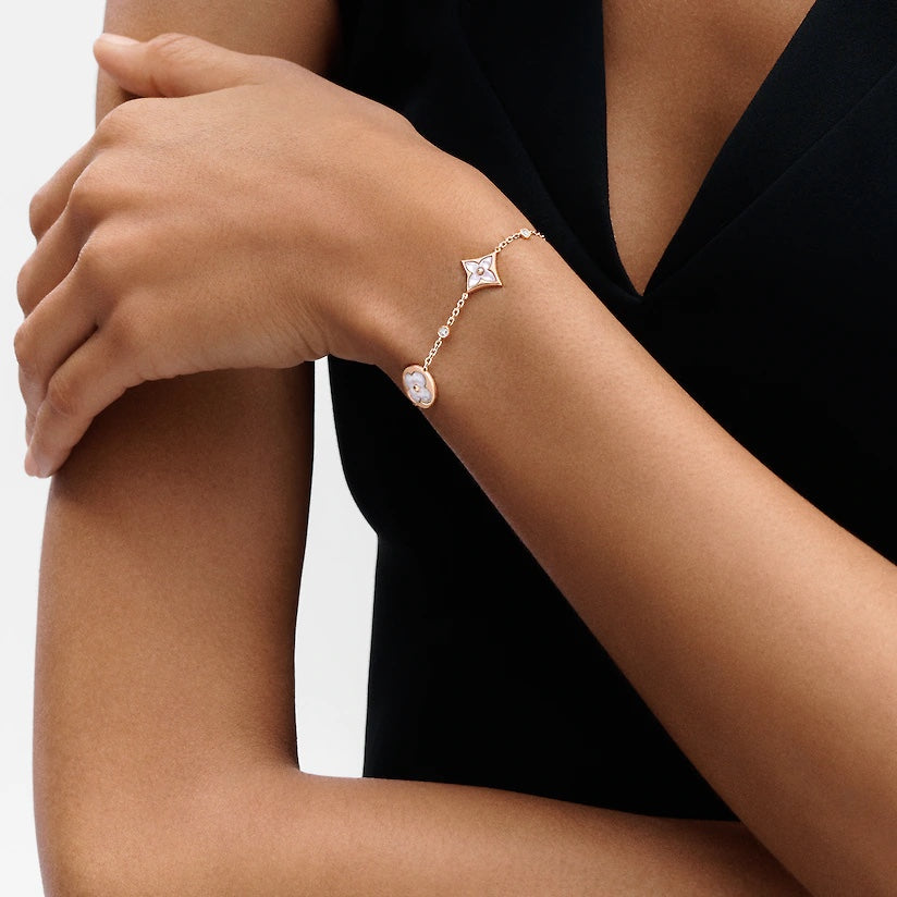 [Elara]STAR AND SUN 4 MOTIV WEISS MOP ROSÉGOLD ARMREIF