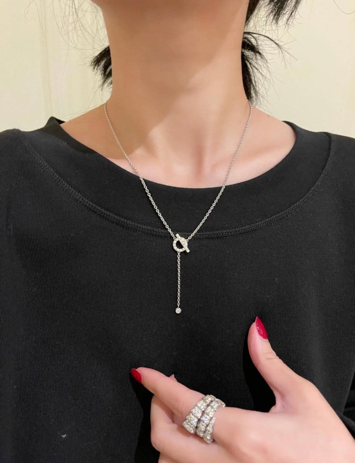 [Elara]FINESSE SILBERNE DIAMANTENHALSKETTE