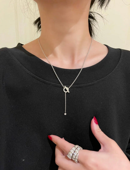 [Elara]FINESSE SILBERNE DIAMANTENHALSKETTE