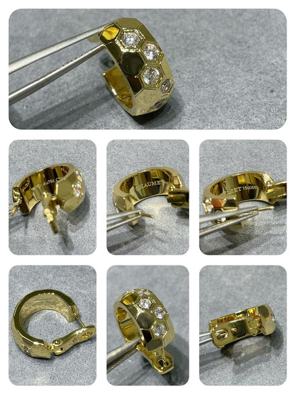 [Elara]BEE LOVE DIAMOND HOOP EARRINGS