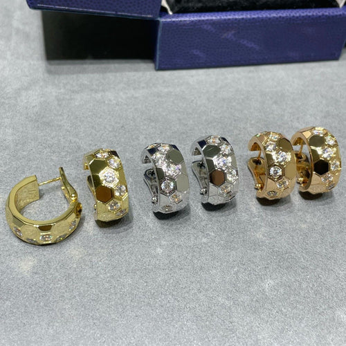 [Elara]BEE LOVE DIAMOND HOOP EARRINGS
