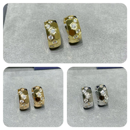 [Elara]BEE LOVE DIAMOND HOOP EARRINGS