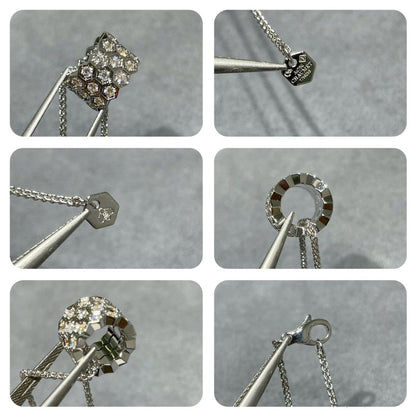 [Elara]BEE LOVE DIAMOND PAVED 3 ROW NECKLACE