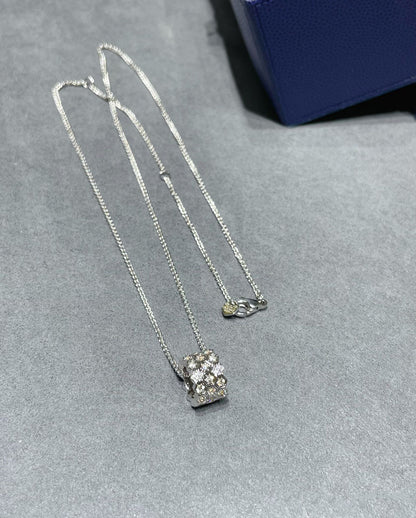 [Elara]BEE LOVE DIAMOND PAVED 3 ROW NECKLACE