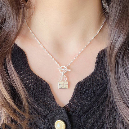 [Elara]CONSTANCE PEDANT SILVER NECKLACE