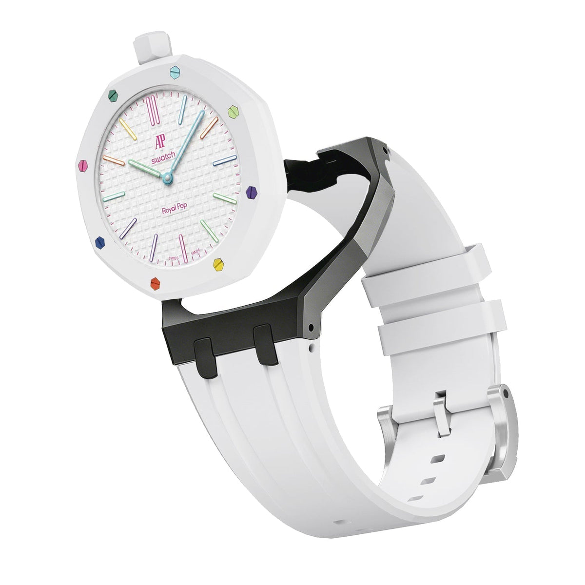 [Elara]Royal Oak Pop Exclusive Bioceramic Case & Silicone Strap Mix Color
