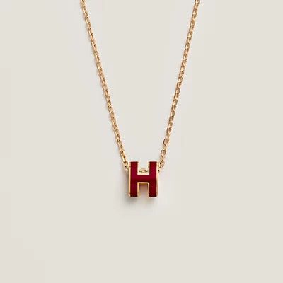 [Elara]HM CLIC ROT EMAILLIERTE GOLDHALSKETTE