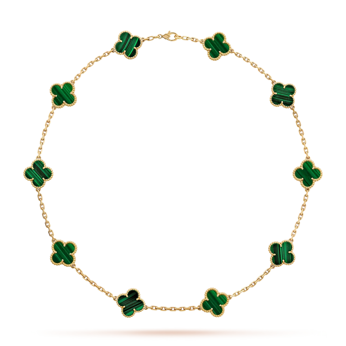 [Elara]CLASSIC LUCKY 10-MOTIF CLOVER NECKLACE GOLD COLLECTION