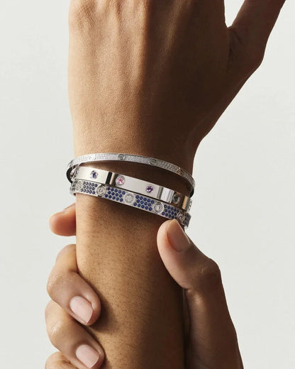 [Elara]CLASSIC 6.1MM LOVE BRACELET 10-DIAMOND FULL PAVÉ