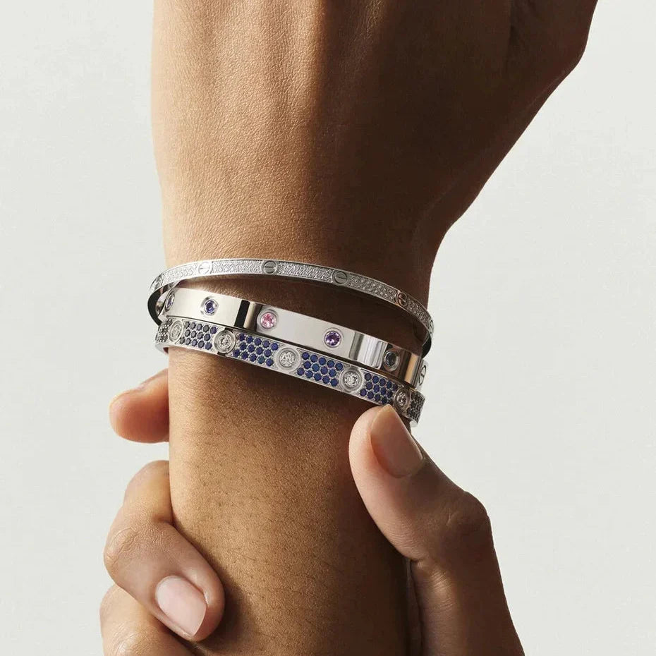 [Elara]CLASSIC 6.1MM LOVE BRACELET 10-DIAMOND MULTICOLOR