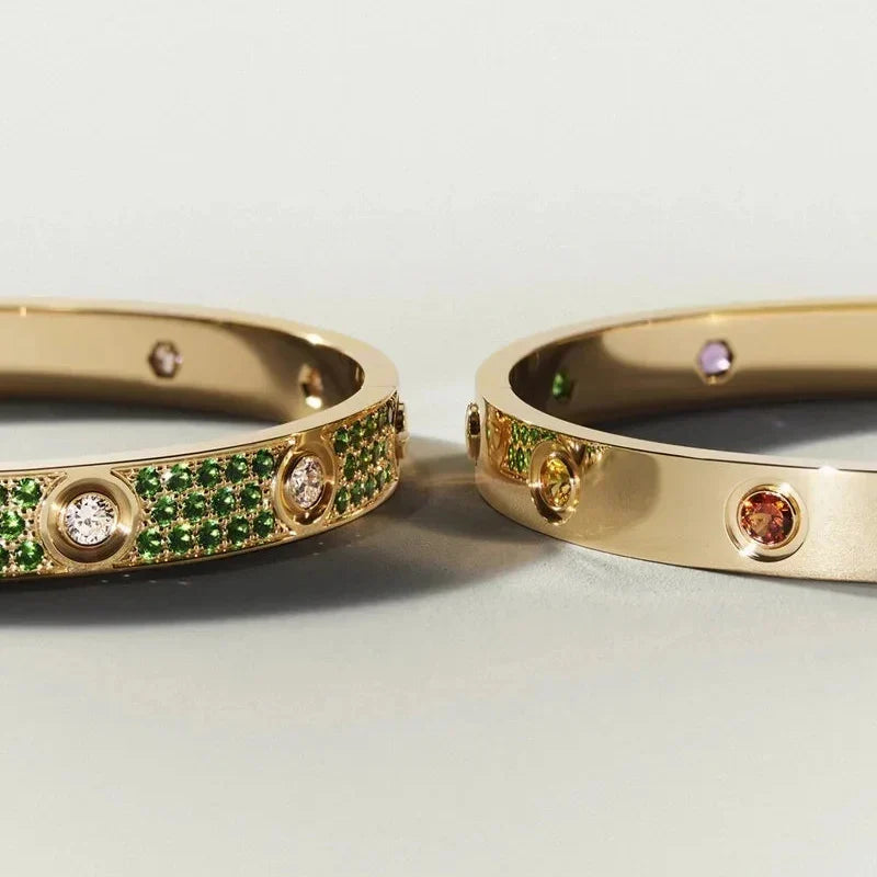 [Elara]CLASSIC 6.1MM LOVE BRACELET 10-DIAMOND MULTICOLOR