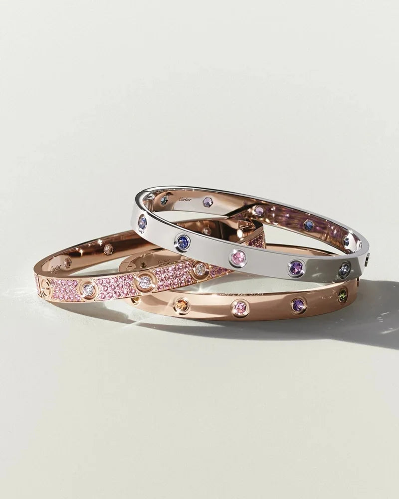 [Elara]CLASSIC 6.1MM LOVE BRACELET 10-DIAMOND FULL PAVÉ