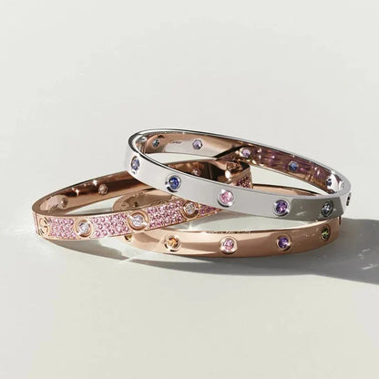 [Elara]CLASSIC 6.1MM LOVE BRACELET 10-DIAMOND MULTICOLOR