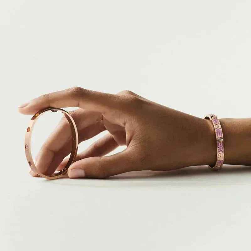 [Elara]CLASSIC 6.1MM LOVE BRACELET 10-DIAMOND MULTICOLOR