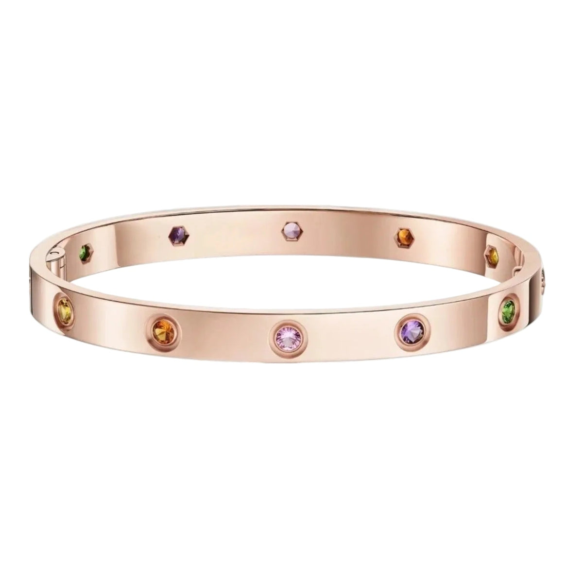 [Elara]CLASSIC 6.1MM LOVE BRACELET 10-DIAMOND MULTICOLOR