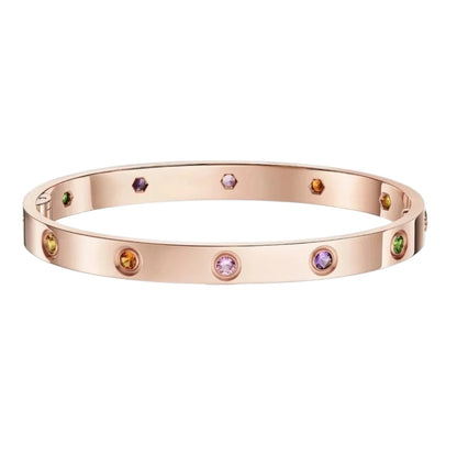 [Elara]CLASSIC 6.1MM LOVE BRACELET 10-DIAMOND MULTICOLOR