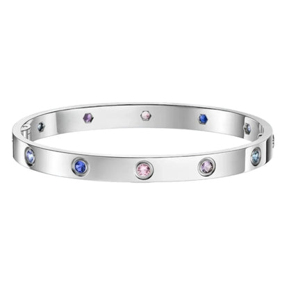 [Elara]CLASSIC 6.1MM LOVE BRACELET 10-DIAMOND MULTICOLOR