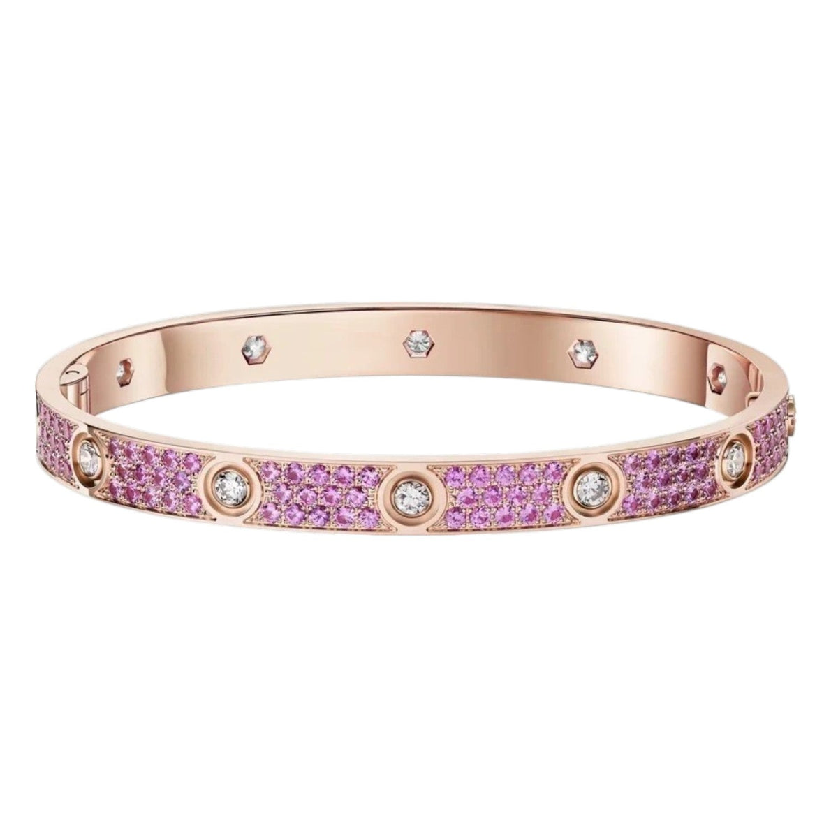 [Elara]CLASSIC 6.1MM LOVE BRACELET 10-DIAMOND FULL PAVÉ