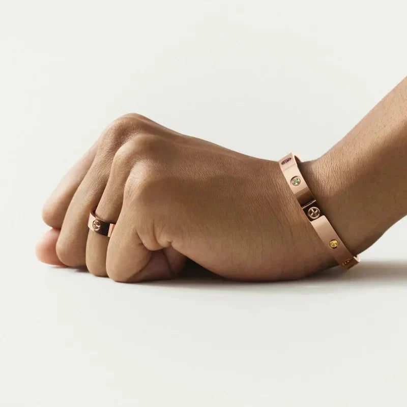 [Elara]CLASSIC 6.1MM LOVE BRACELET 10-DIAMOND MULTICOLOR