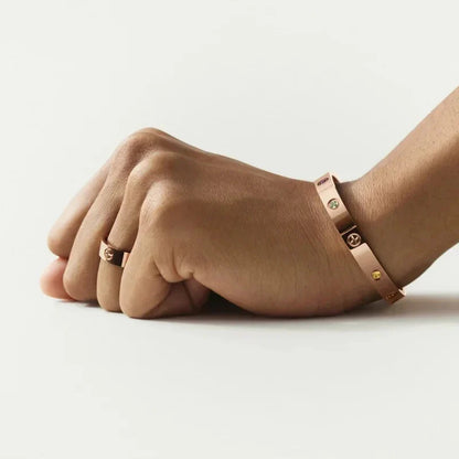 [Elara]CLASSIC 6.1MM LOVE BRACELET 10-DIAMOND MULTICOLOR