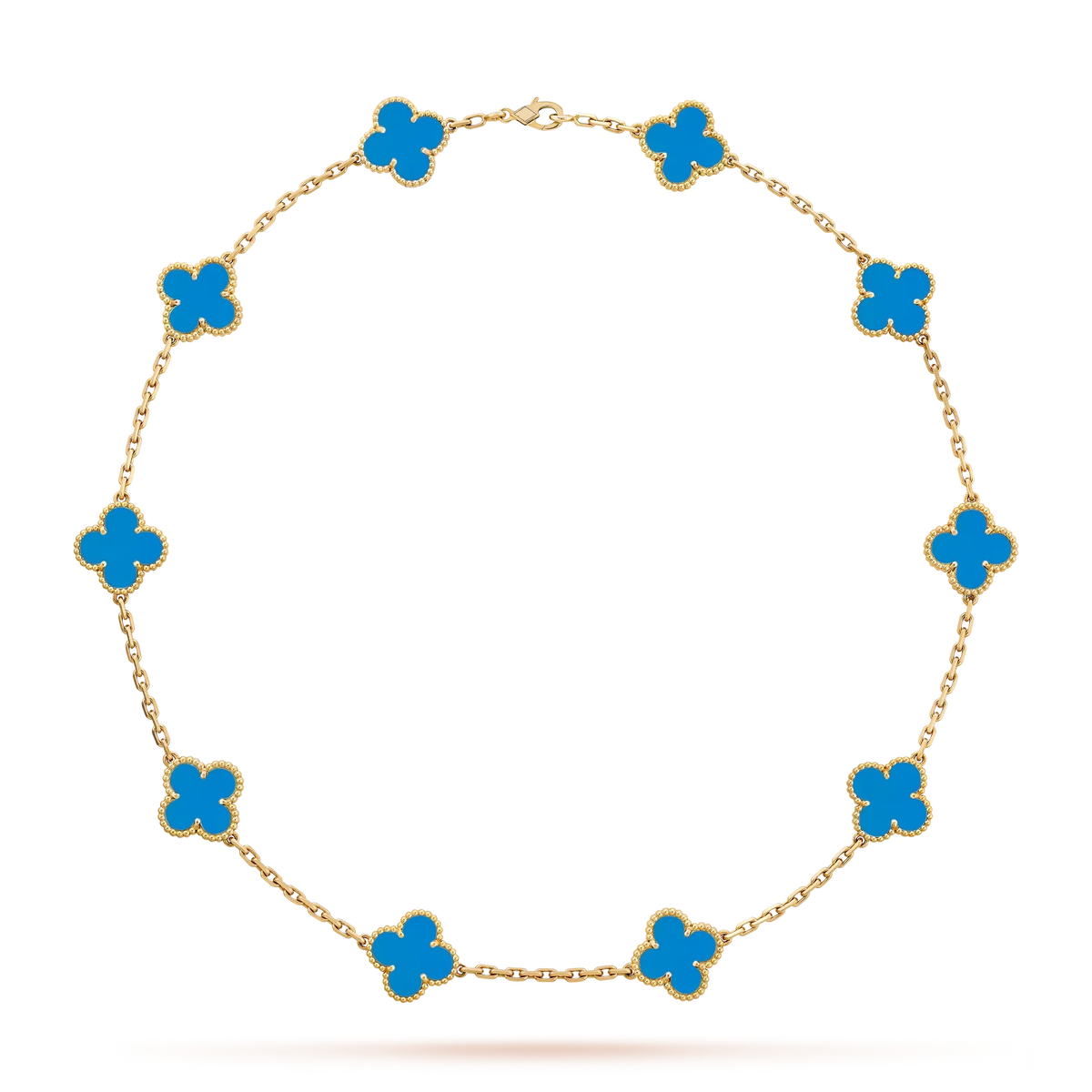[Elara]CLASSIC LUCKY 10-MOTIF CLOVER NECKLACE GOLD COLLECTION