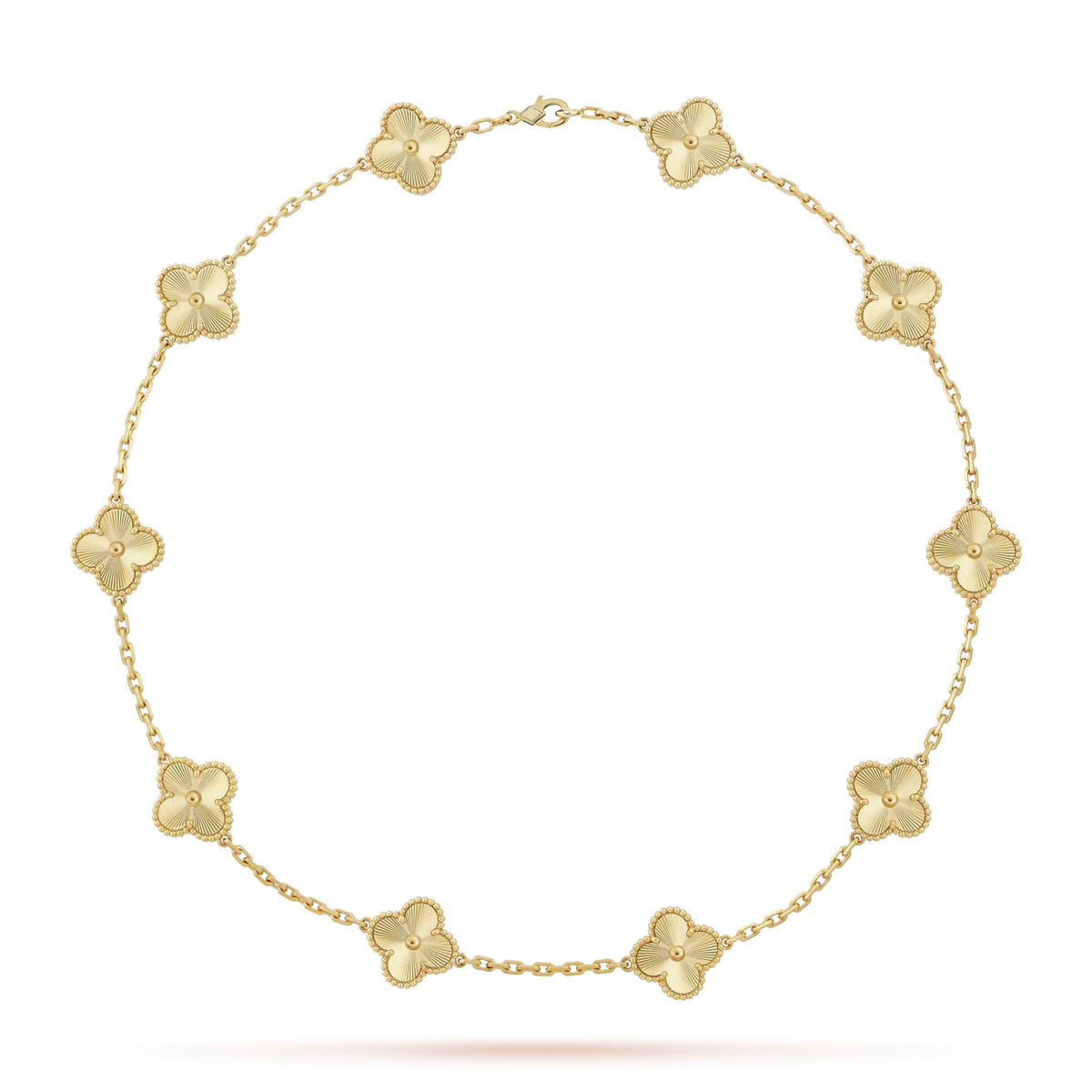 [Elara]CLASSIC LUCKY 10-MOTIF CLOVER NECKLACE GOLD COLLECTION