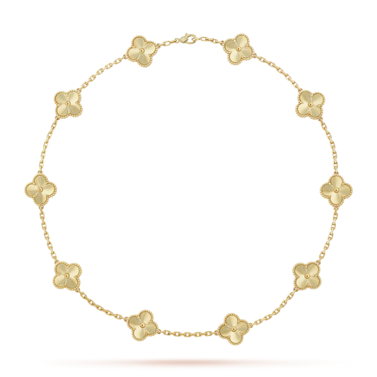 [Elara]KLASSISCHE GLÜCKSKLEE-HALSKEtte MIT 10 MOTIVEN GOLDKOLLEKTION