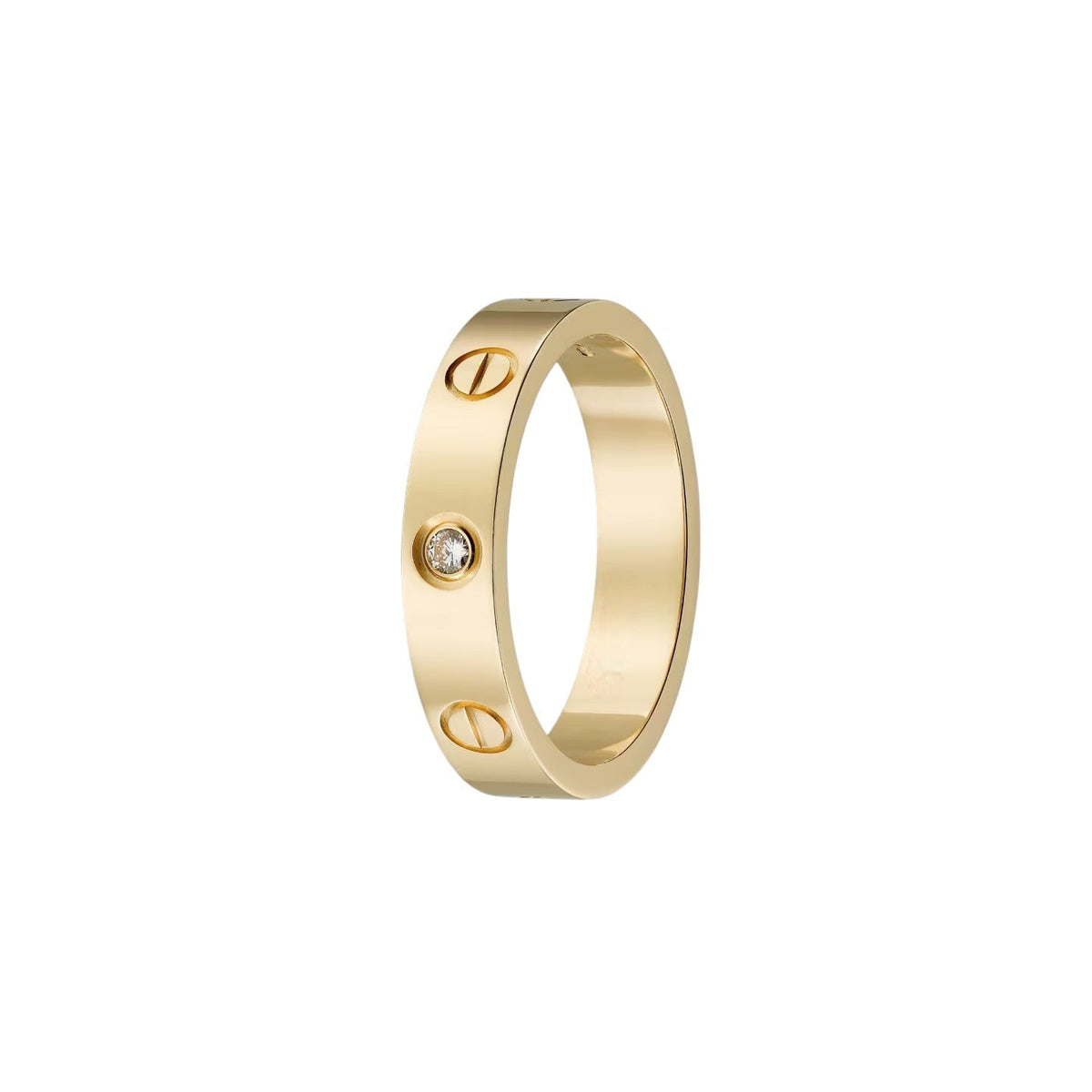 [Elara]LOVE 4MM 1 DIAMOND RING