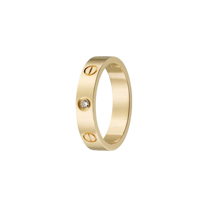 [Elara]LOVE 4MM 1 DIAMOND RING
