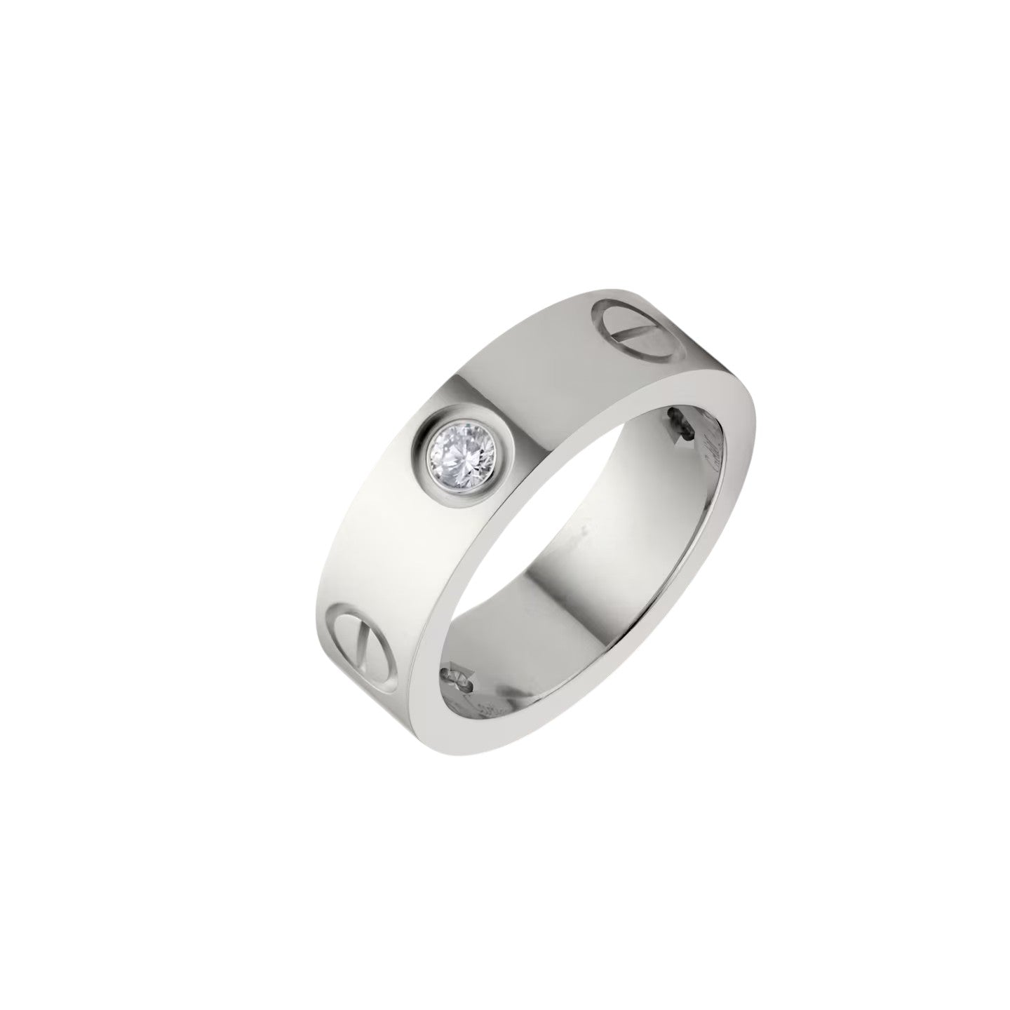 [Elara]LOVE 5.5MM 3 DIAMONDS RING