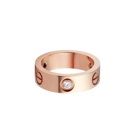 [Elara]LOVE 5.5MM 3 DIAMONDS RING