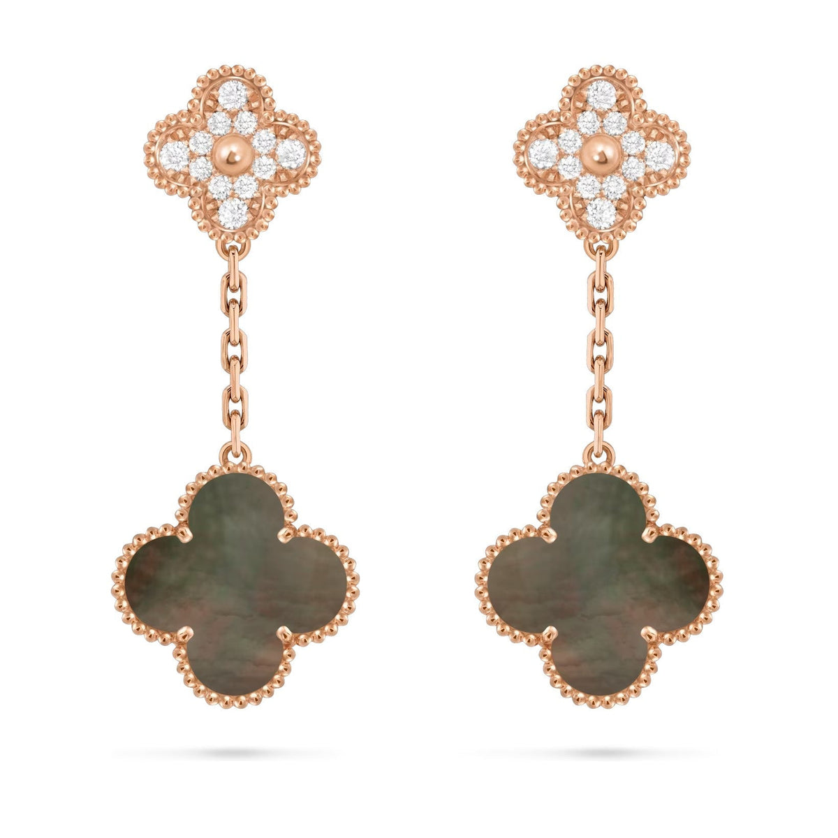 [Elara]CLOVER DUAL-MOTIF STATEMENT STUD EARRINGS - DOUBLE-CHARM COLLECTION