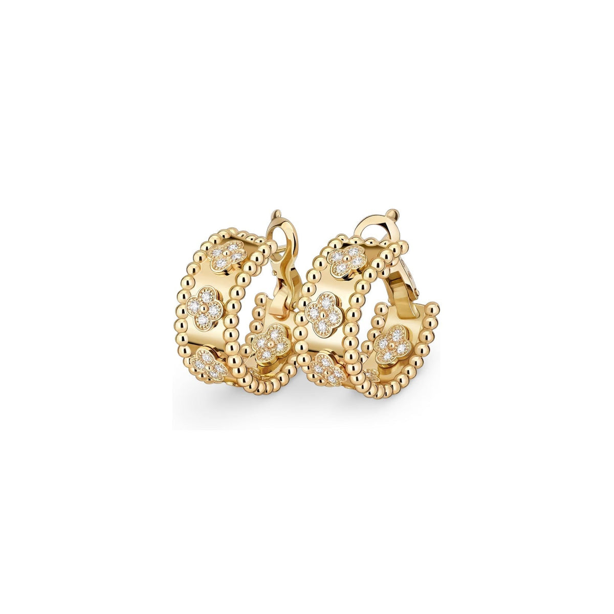 [Elara]KALEIDOSCOPE CLOVER HOOP EARRINGS