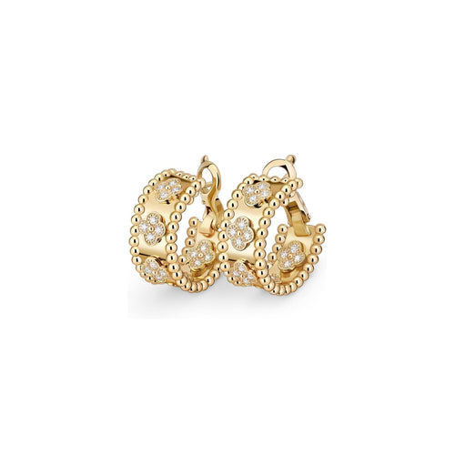 [Elara]KALEIDOSCOPE CLOVER HOOP EARRINGS