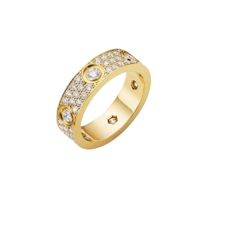 [Elara]LOVE 5.5MM FULL-PAVÉ 6-DIAMOND RING